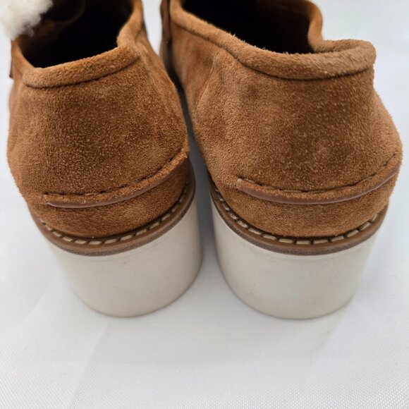 Vince Zola Platform Faux Shearling Suede Loafers SZ 7 - Picture 9 of 12